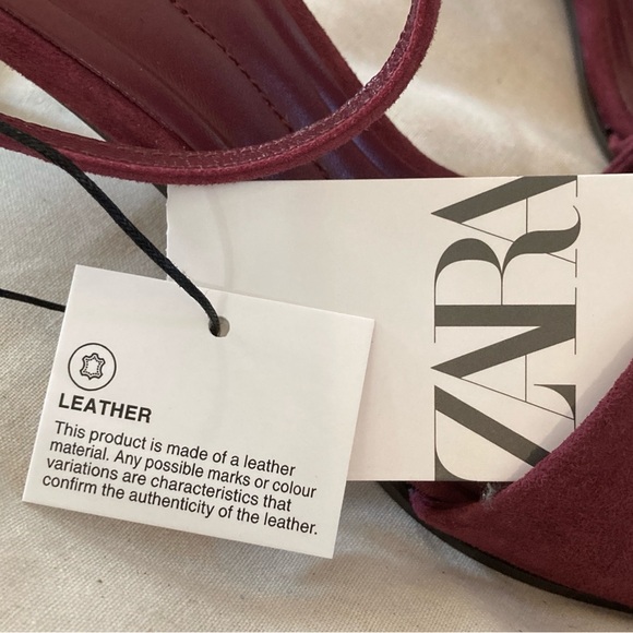 Zara Suede Mid-Heel Ankle Strap Sandals w/Dust Bag - Picture 2 of 15